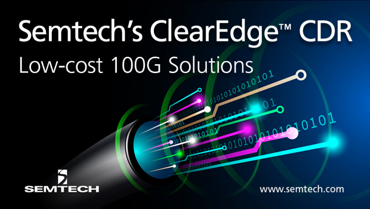 Semtech ClearEdge™ CDR Platform Enters Initial Production for Data Center Applications
ClearEdge GN2105 is a quad CDR with integrated DML laser driver for chip-on-board and passive TOSA applications