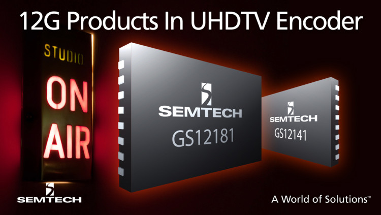 Semtech’s Next Generation 12G UHD-SDI Products Utilized in DS Broadcast’s UHDTV Encoder
DS Broadcast uses Semtech’s 12G UHDSDI Gearbox, retiming equalizer, retiming cable driver and 3G long-reach equalizer in its UHDTV Broadcast Encoder