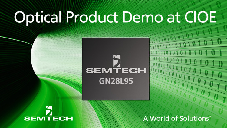 Semtech Introduces Combination Laser Driver and Limiting Amplifier Platform for 10G PON Applications
The GN28L95 featuring Semtech’s automatic laser calibration technology demonstrated at CIOE booth 1C01