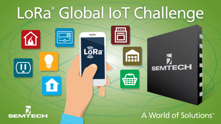 Semtech LoRa® Wireless RF Technology Featured at First Global IoT Challenge
Finalists showcased solutions for home automation, monitoring bed bugs and tracking shipping pallets at event sponsored by the LoRa® Alliance