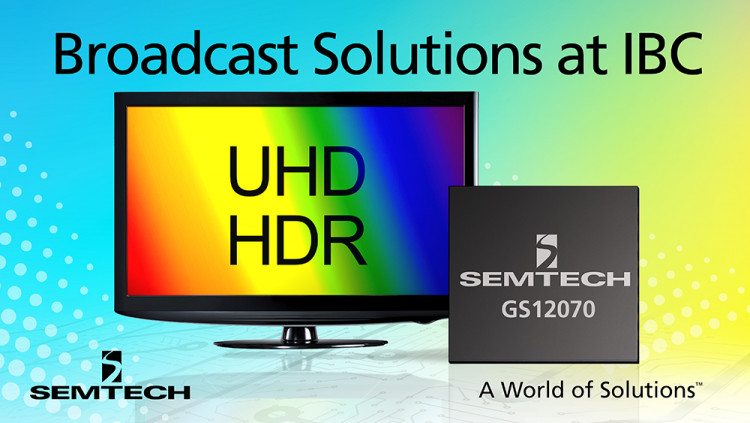 Semtech’s Award-Winning UHD-SDI Broadcast Solutions Showcased at the International Broadcasting Convention 2016
Next-generation broadcast platforms, including the GS12070 UHD-SDI Gearbox, will be displayed in booth 10.F46