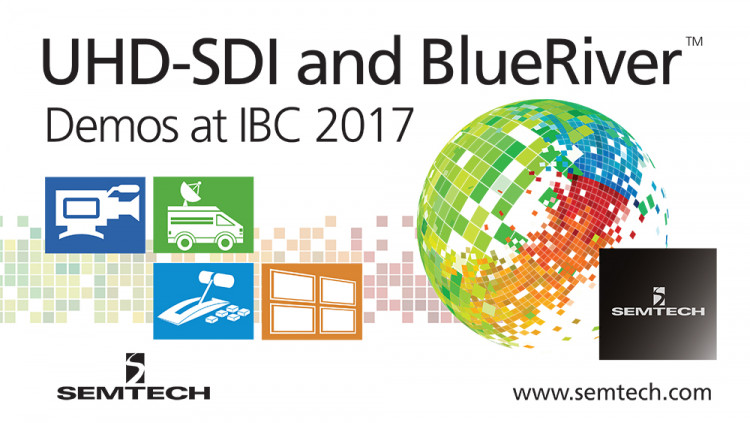 Semtech Exhibits Award-Winning Broadcast Video Platform and Newly-Acquired AptoVision BlueRiver™ Pro AV Technology at IBC
Innovative video and signal integrity demonstrations to showcase world-class UHD-SDI solutions for next-generation UHDTV broadcast