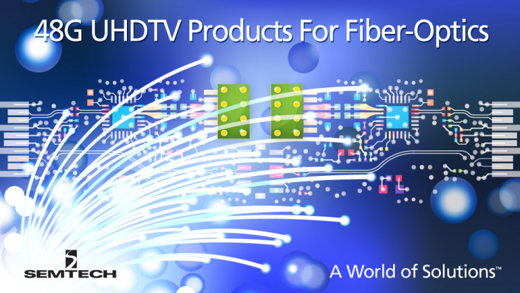 Semtech 48G UHDTV Products Integrated into Inneos Fiber-optic Technology Demonstration at NAB Show 2016
Inneos to utilize Semtech’s latest quad TIA and VCSEL driver for NAB Show technology demonstration