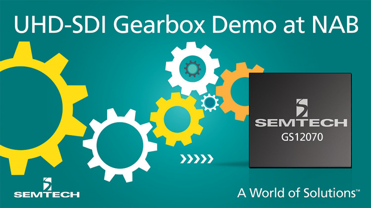Semtech to Launch its GS12070 UHD-SDI Gearbox for Next Generation UHDTV Infrastructures at the NAB Show 2016
Semtech to demonstrate how its UHD-SDI Gearbox will help drive industry UHDTV infrastructure adoption