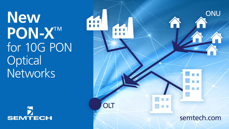 Semtech Releases Its Newest PON-X™ Device for 10G PON Optical Network Units