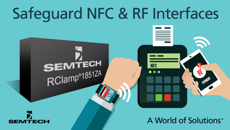 Semtech Expands Mobile Protection Platform with RClamp® 1851ZA – an 18V TVS Protection Device for Safeguarding NFC and RF Interfaces
Semtech’s RClamp1851ZA protects portable devices from dangerous ESD transients