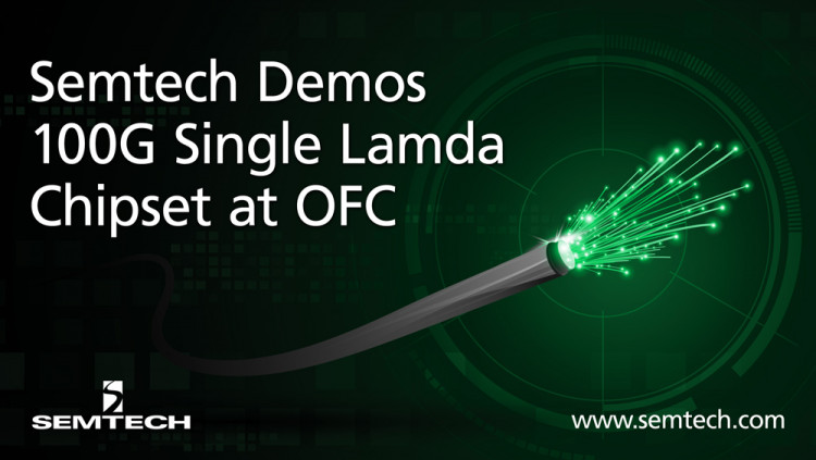 Semtech and MultiPhy Announce Demonstration of 100G Single Lambda Chipset with EML Optics at OFC 2018
Single Wavelength 100G technology poised to start production deployment