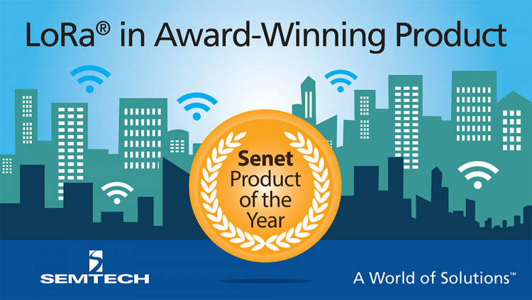 Semtech LoRa® Technology Featured in Senet’s Award-Winning Multi-Tenant LPWAN
Senet received the 2016 IoT Evolution Product of the Year Award for its LoRa-based LPWAN in North America