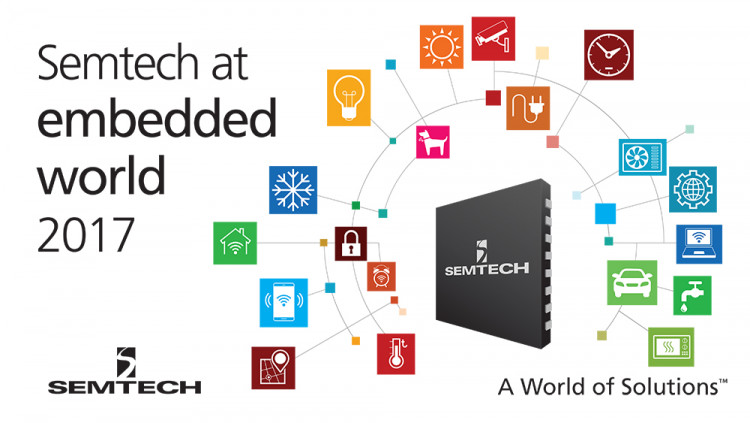 Semtech Demonstrates Next-Generation Analog Platforms at Embedded World 2017
Architectural and performance-differentiated analog and mixed-signal platforms enable today’s leading IoT, mobile and automotive applications